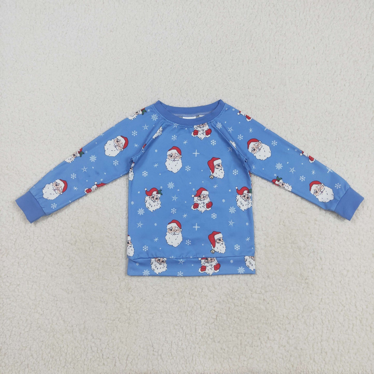 Santa Print Kids Christmas Tee Shirts Top Sibling Wear