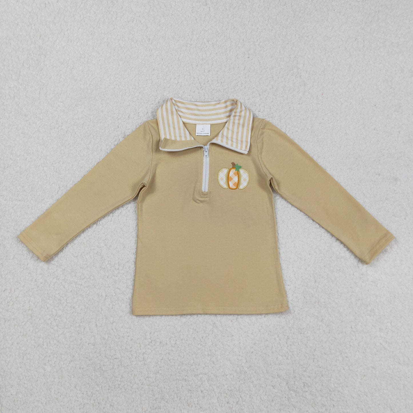 Pumpkin Embroidery Boys & Girls Fall Pullover Tee Shirts Top Sibling Wear