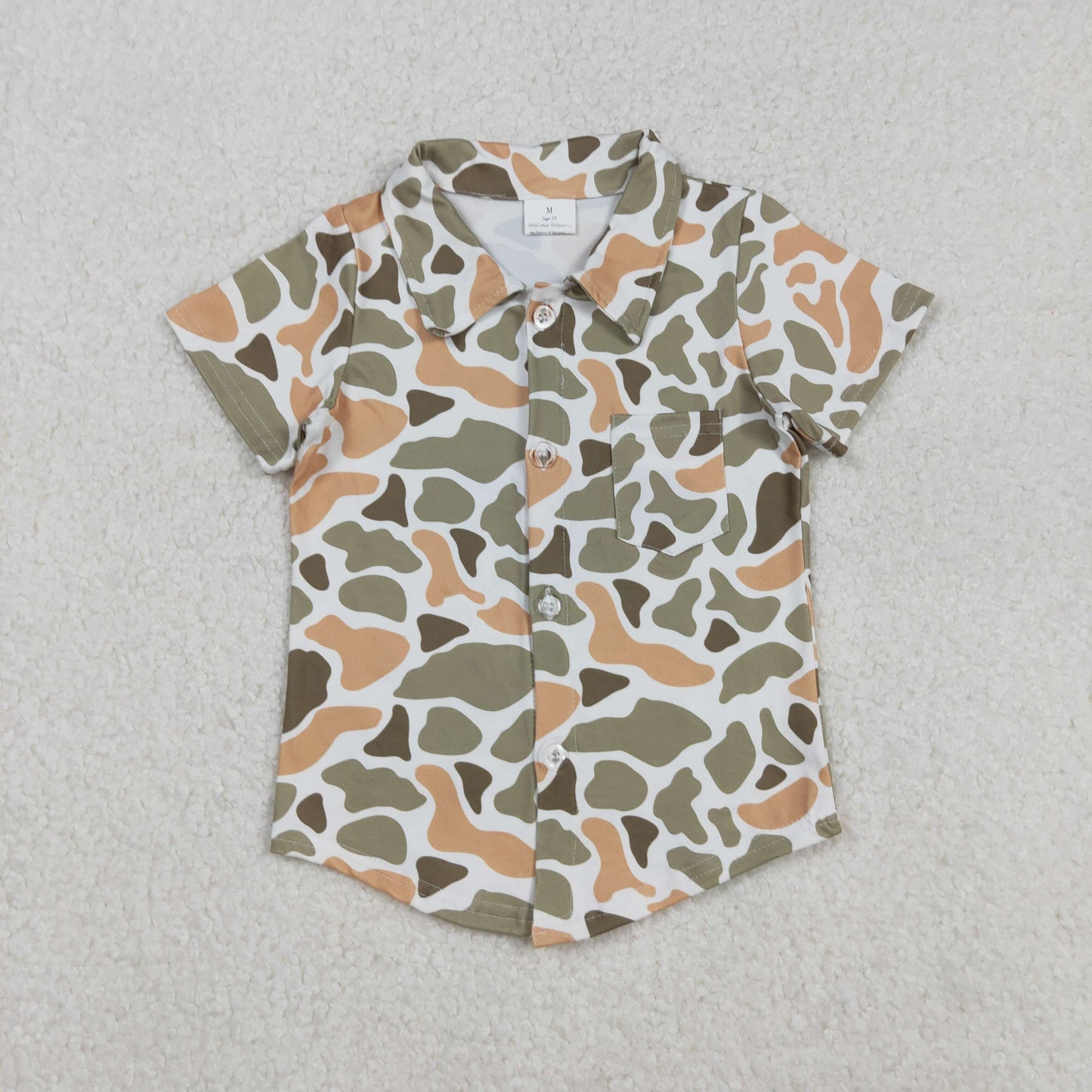 Orange Green Camo Print Boys Tee Shirts Top & Hoodie Top Brothers Wear