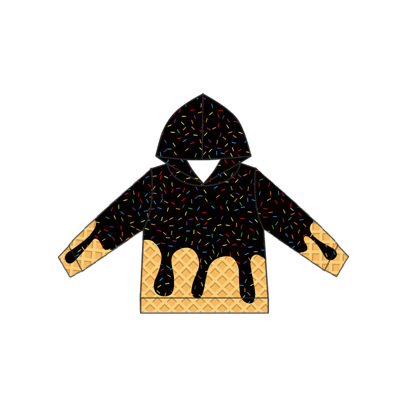 (Pre-order)BT1323 Sprinkles Print Kids Fall Hoodie Top