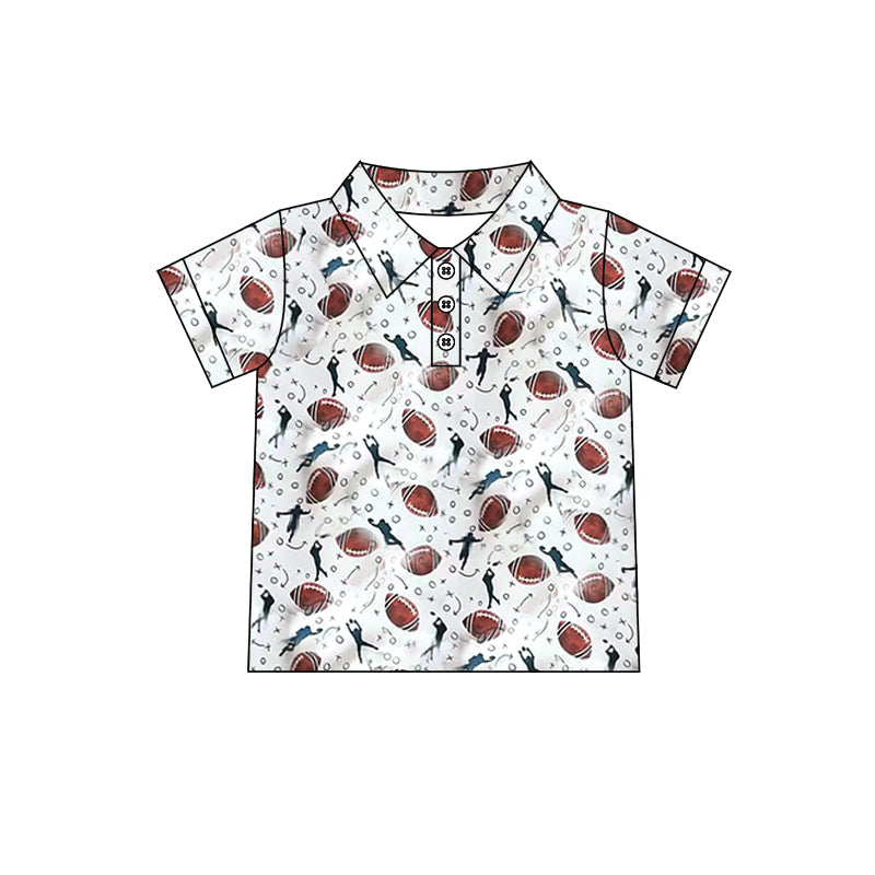 (Pre-order)BT1324 Football Print Boys Summer Polo Top