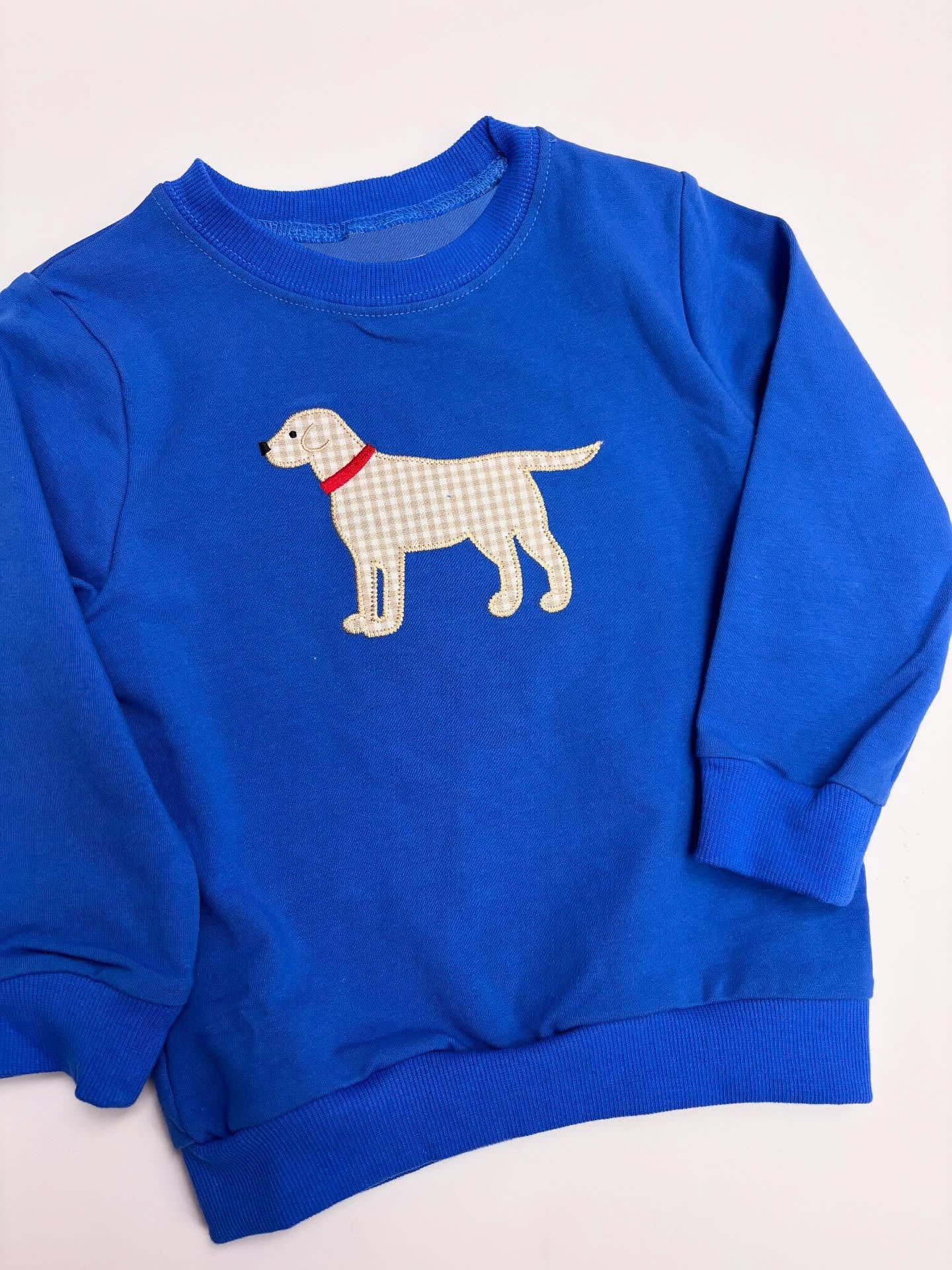 (Pre-order)BT1333 Dog Blue Print Boys Long Sleeve Hunting Top