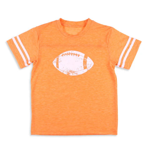 (Pre-order)BT1379 Football Orange Print Boys Summer Tee Shirts Top