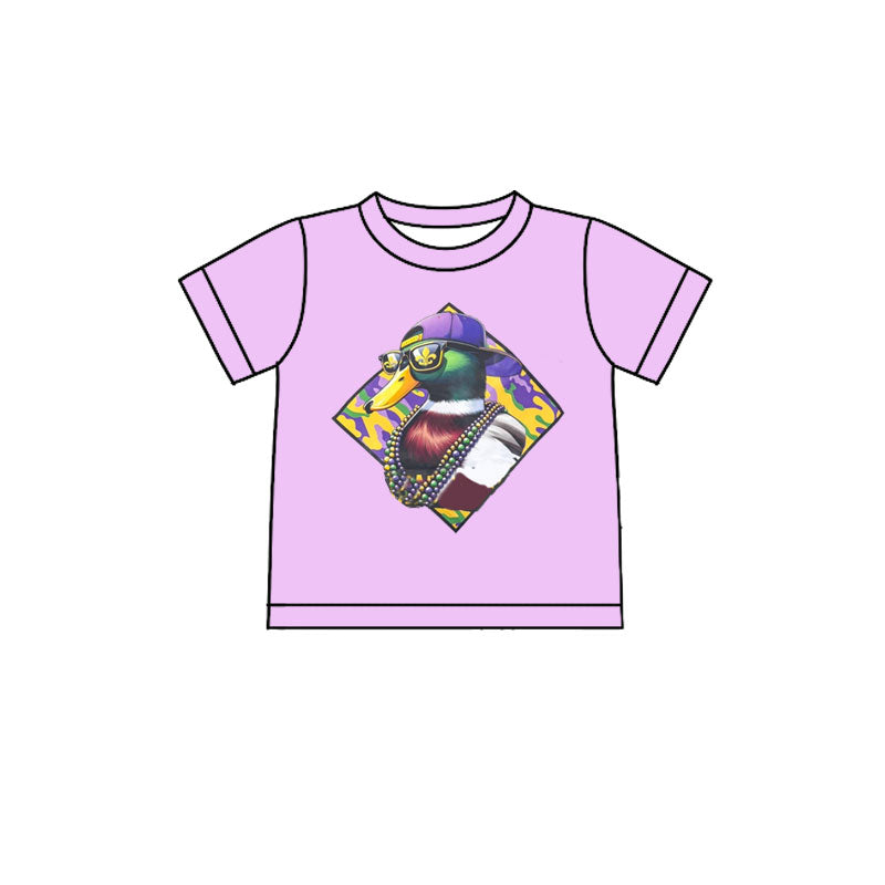 (Pre-order)BT1415 Duck Print Boys Mardi Gras Tee Shirts Top
