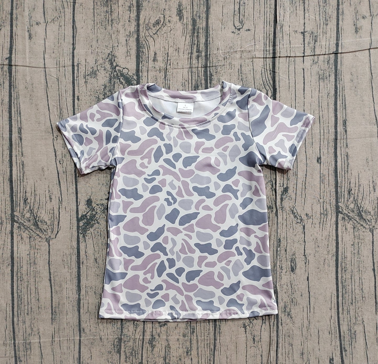 (Pre-order)BT1712 Grey Camo Print Boys Summer Tee Shirts Top