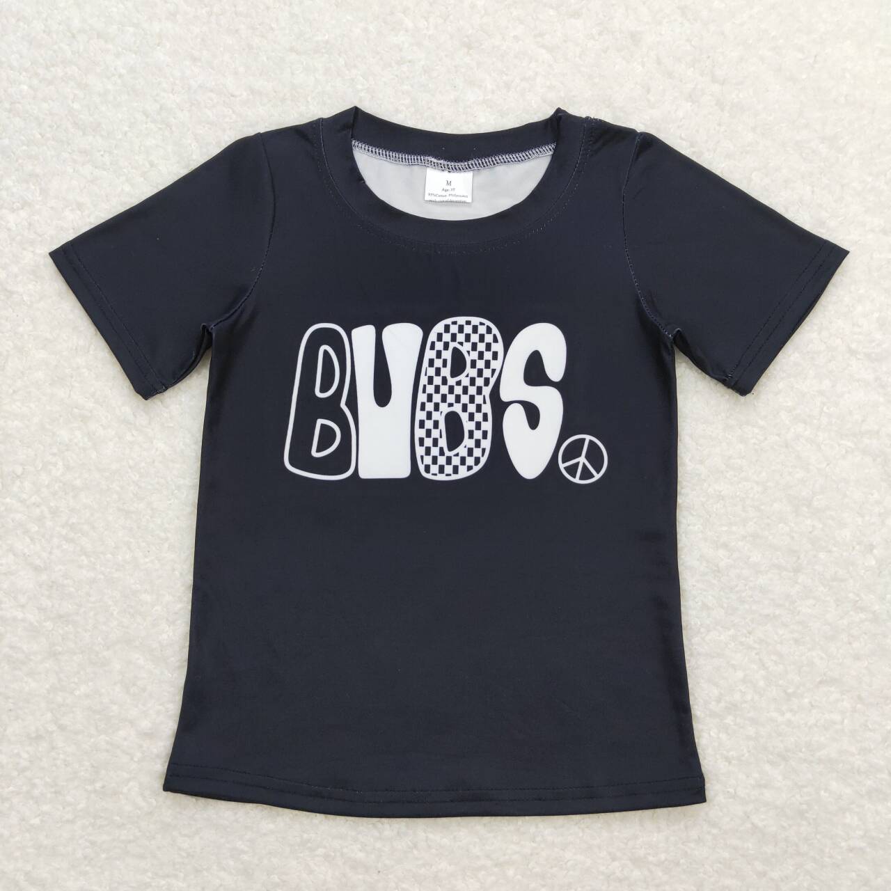 BT0617 BUBS Black Print Boys Summer Tee Shirts Top