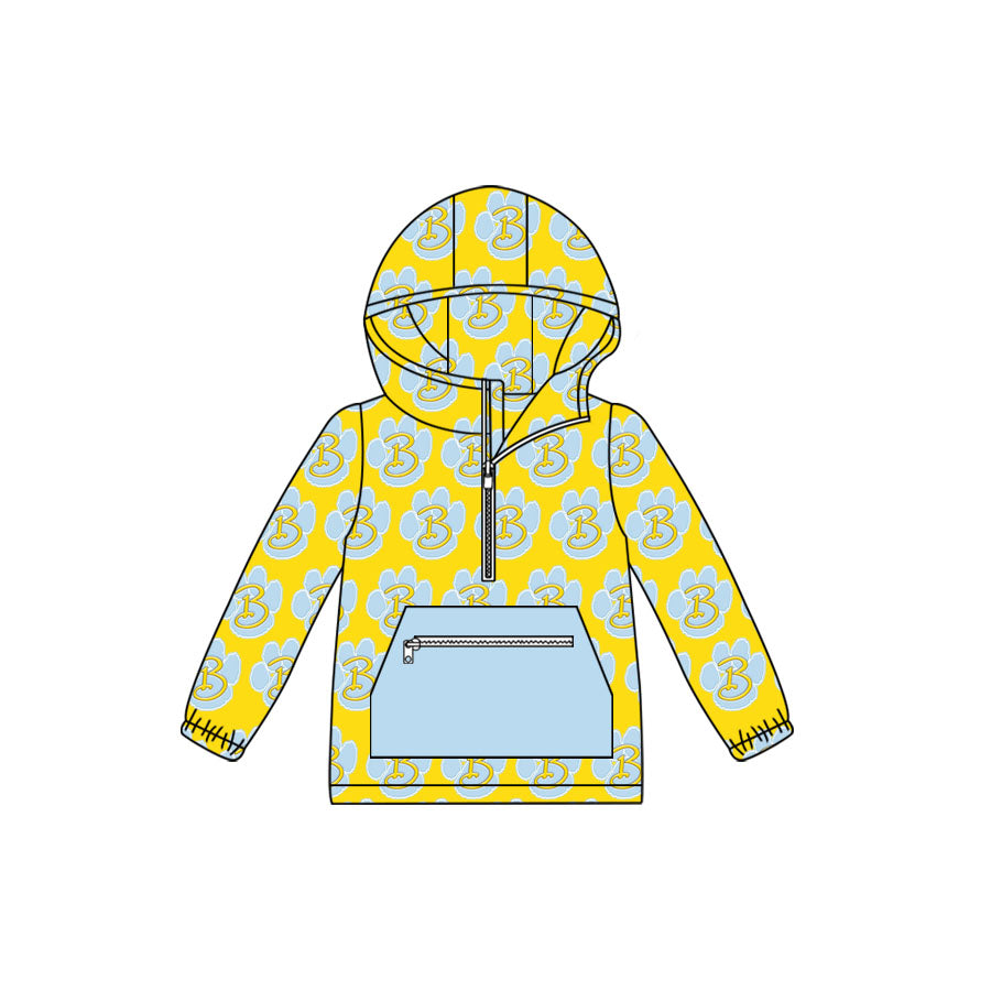 (Custom Design Preorder MOQ 5 Each Item) Team's Bath Wildcats Print Kids Fall Zipper Hoodie Top Mom and Me Matching Clothes