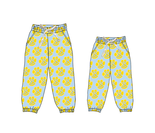 (Custom Design Preorder MOQ 5 Each Design) Team's Bath Wildcats Sprinkles Print Joggers Bottom Pants Mom and Me Matching Clothes