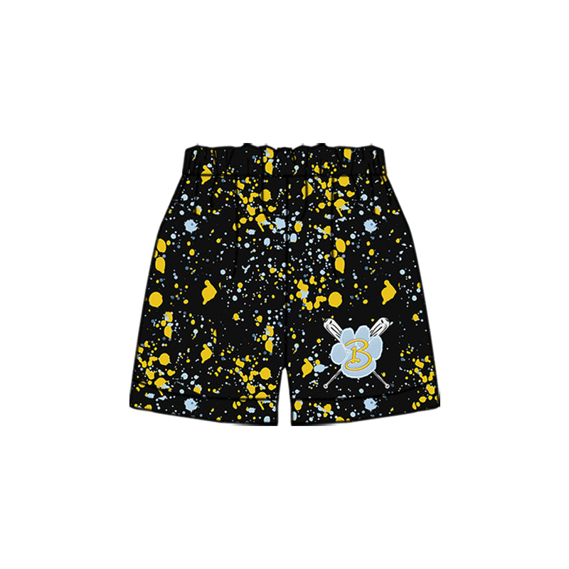 (Custom Design Preorder MOQ 5 Each Design) Team's Bath Wildcats Baseball Sprinkles Print Summer Bottom Shorts Mom and Me Matching Clothes