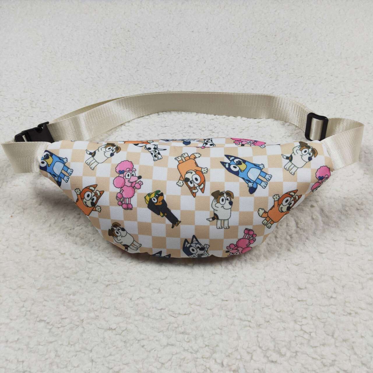 USA-Shop BA0192 Plaid Cartoon Dog Print Girls Fanny Pack Bag