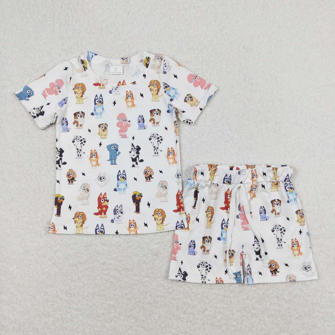 BSSO0660 Cartoon Dog Print Boys Summer Pajamas Clothes Set