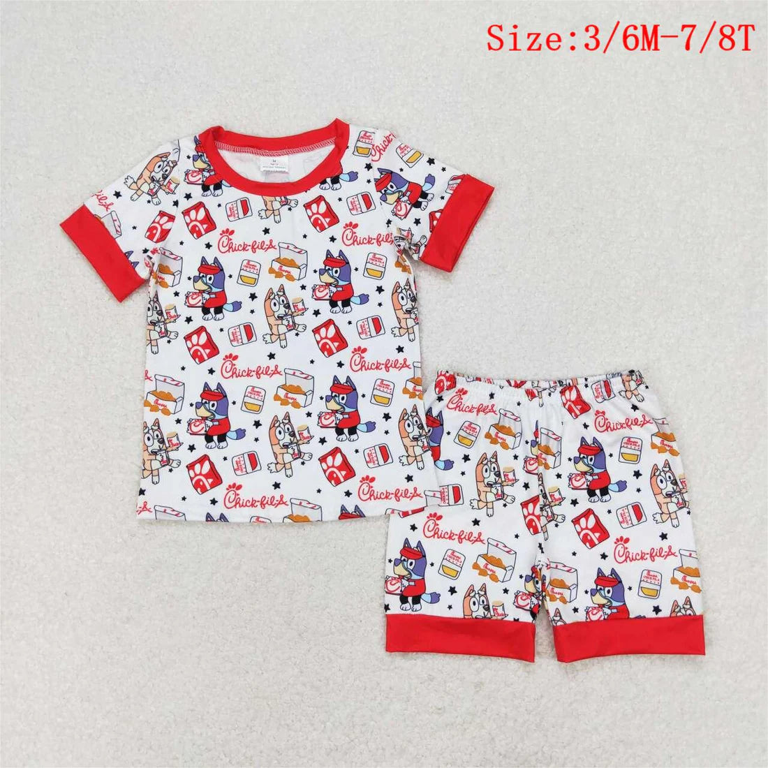 Boys Summer Pajamas Clothes Set Brothers Wear
