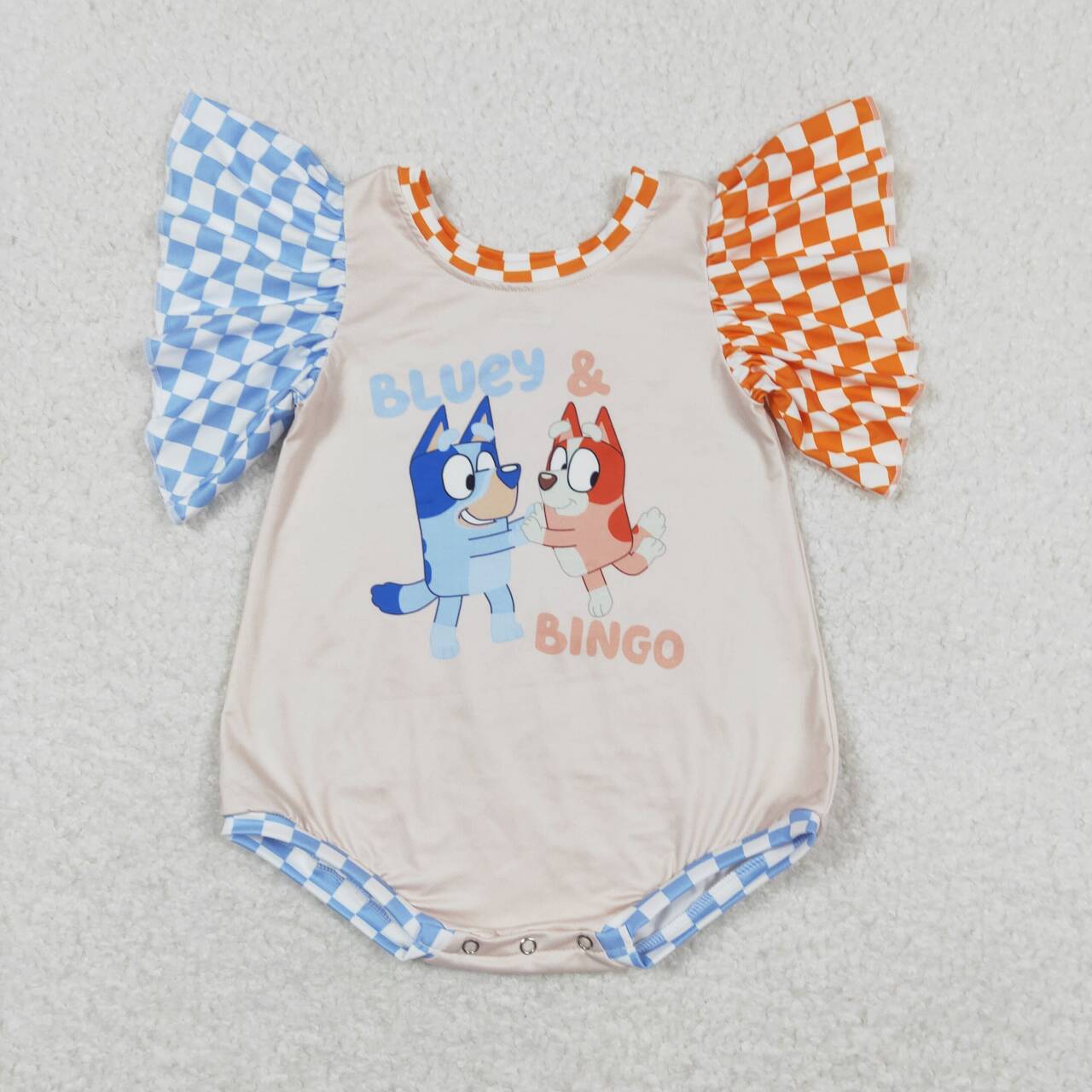 SR1098 Cartoon Dog Print Baby Girls Summer Romper