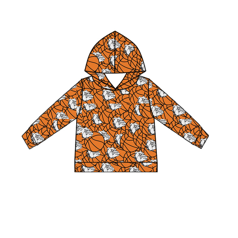 (Custom Design Preorder MOQ 5 Each Item)Team's Bulldogs Basketball Print Hoodie Top Mom and Me Matching Clothes