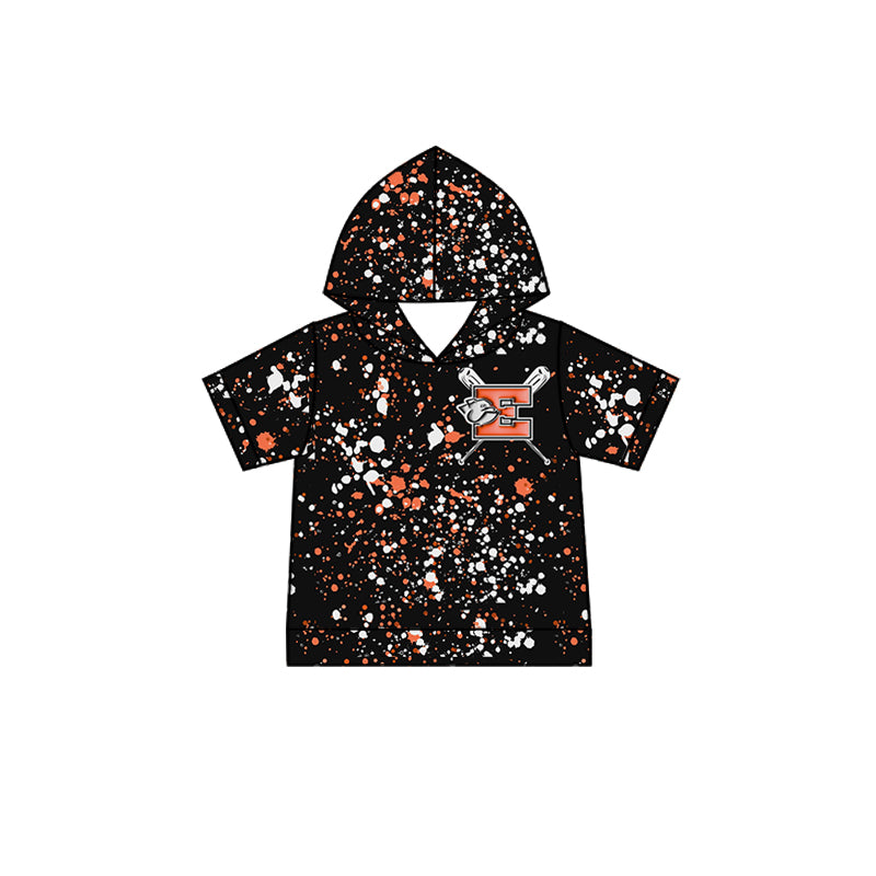 (Custom Design Preorder MOQ 5 Each Item)Team's Bulldogs Baseball Sprinkles Print Short Sleeve Hoodie Top Mom and Me Matching Clothes