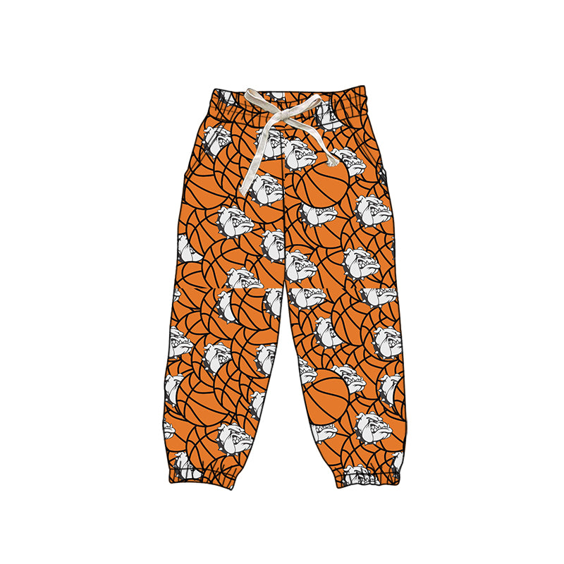 (Custom Design Preorder MOQ 5 Each Design) Team's Bulldogs Basketball Print Joggers Bottom Pants Mom and Me Matching Clothes