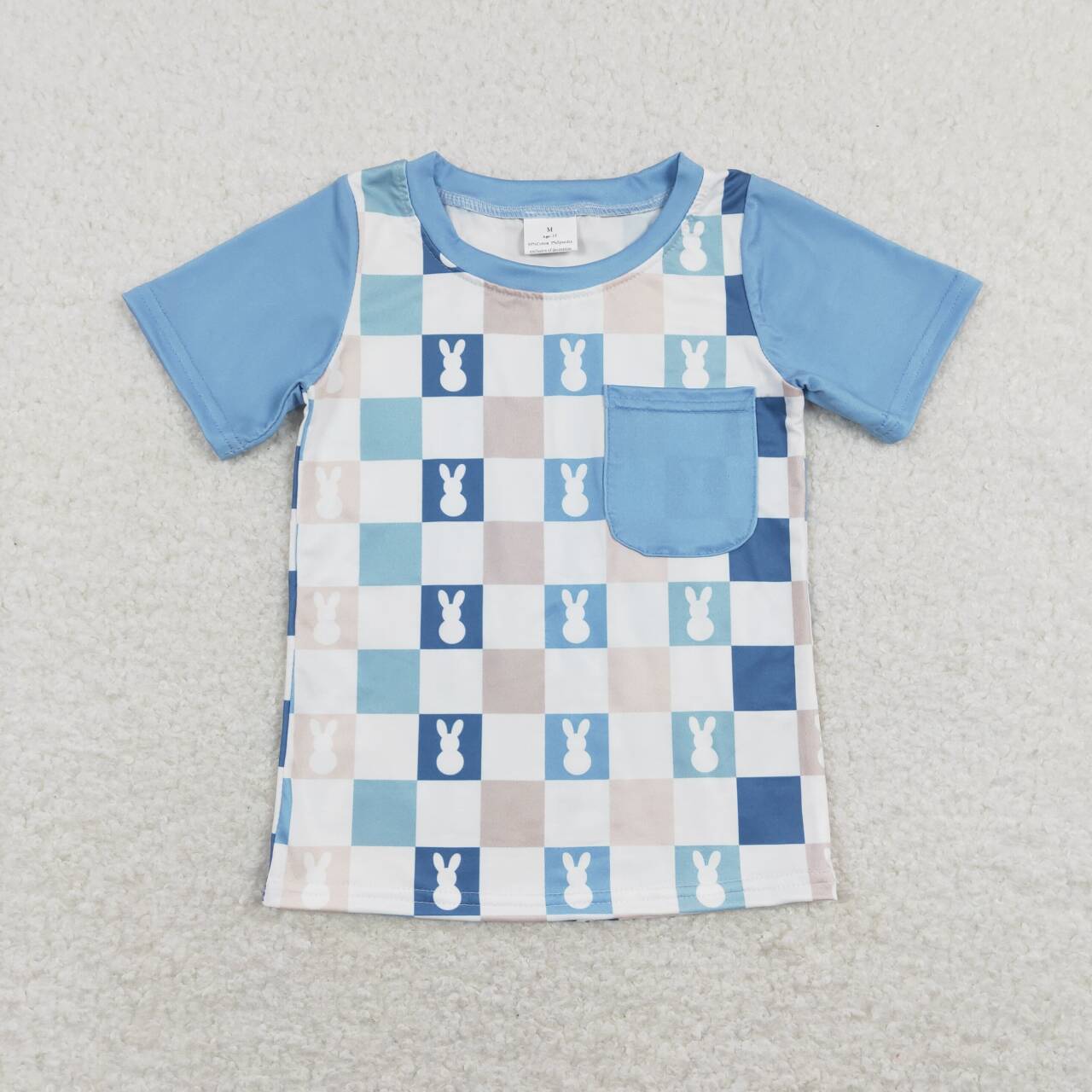 Bunny Blue Plaid Print Brothers Easter Matching Clothes