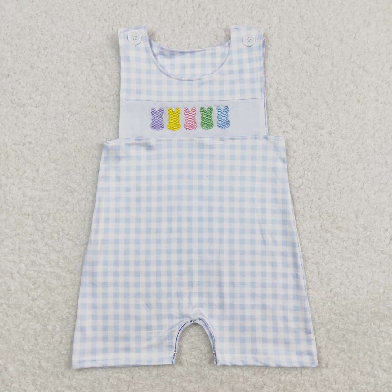 3 Colors Bunny Embroidery Baby Easter Matching Romper Sibling Wear