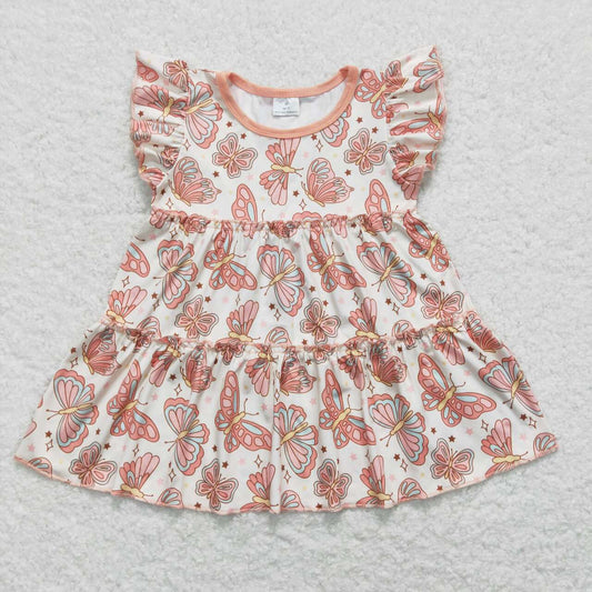 GT0558  Butterfly Print Girls Summer Tee Shirts Top