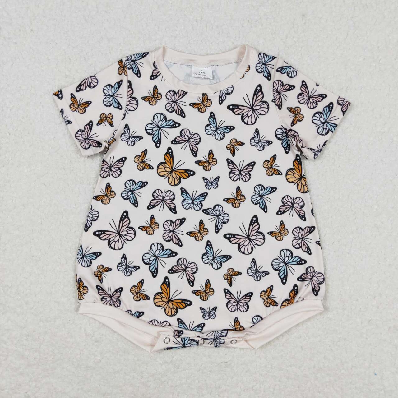 SR1558 Butterfly Print Baby Girls Summer Romper