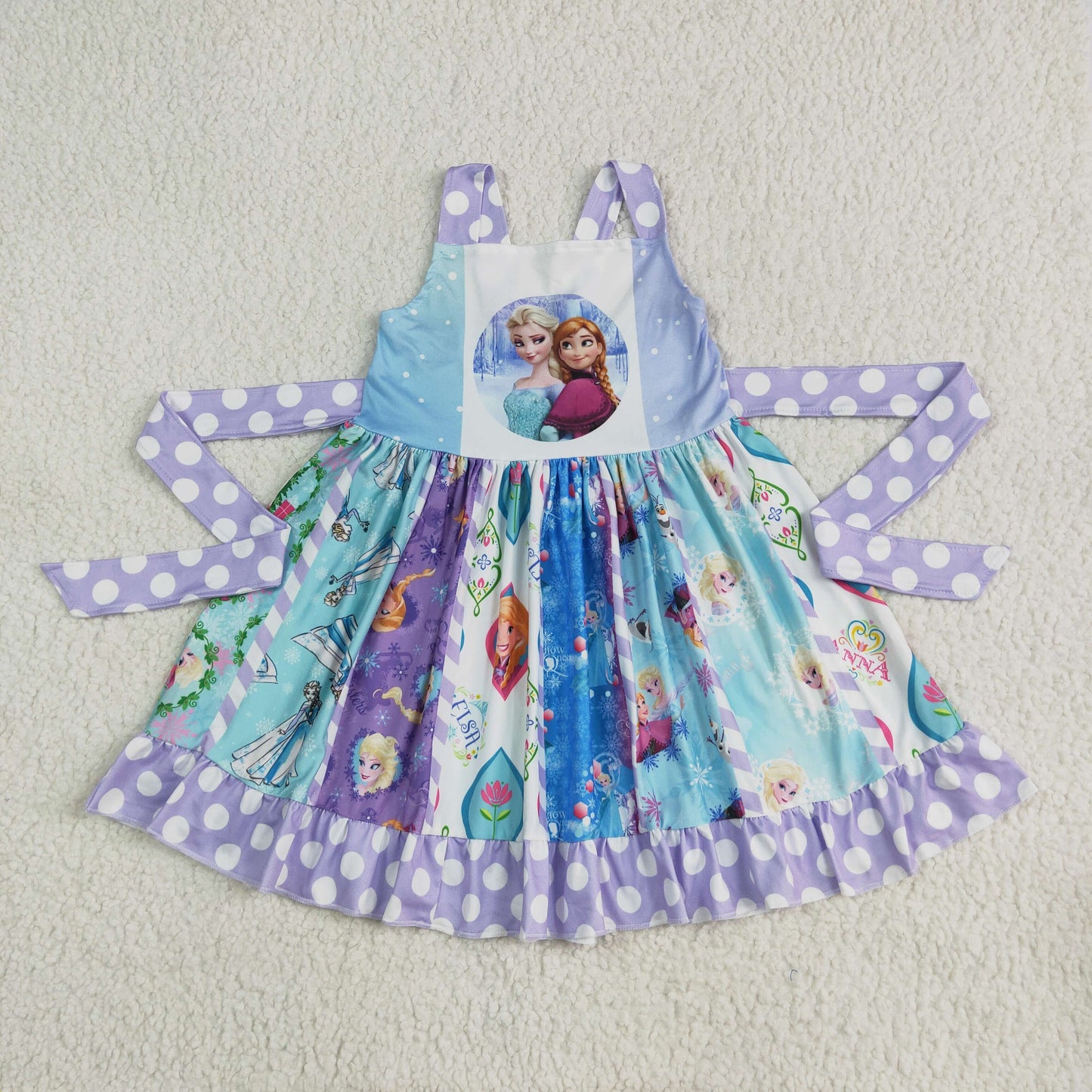 (Promotion)Cartoon Princess Sleeveless Girls Summer Twirl Dress C3-16