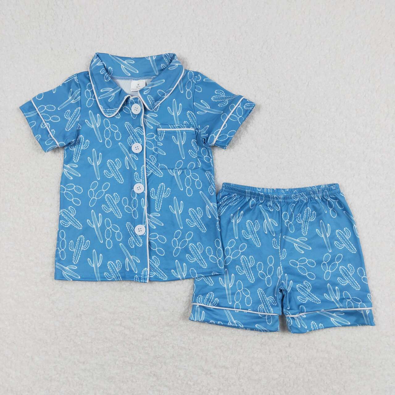 GSSO0842 Cactus Print Girls Summer Pajamas Clothes Set