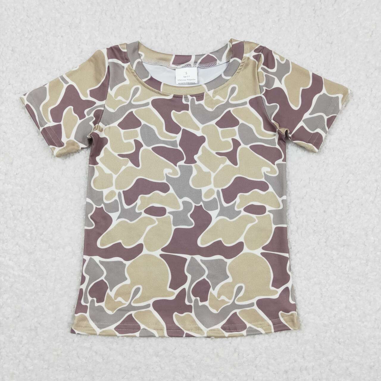 BT0622 Camo Print Boys Summer Tee Shirts Top