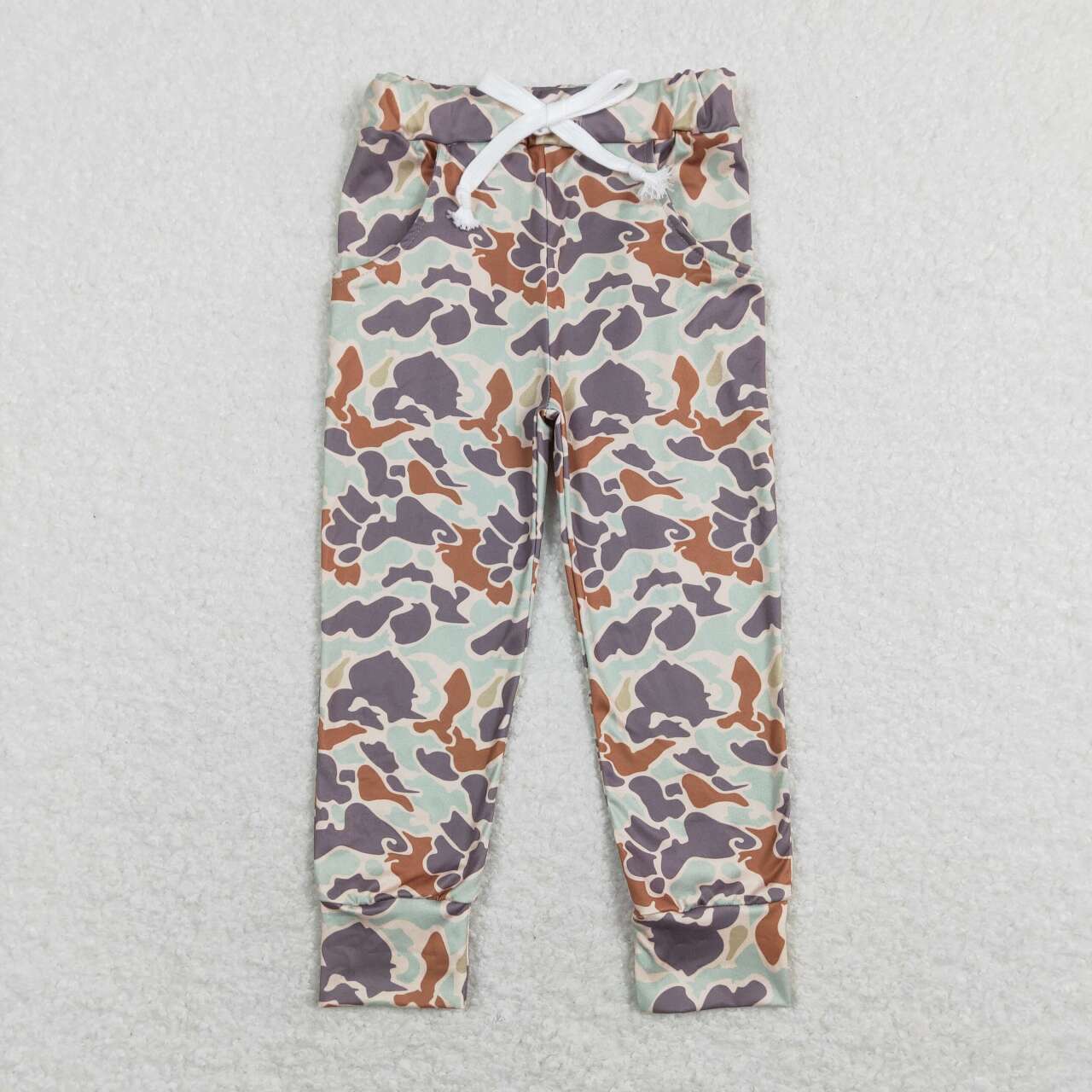 P0421 Brown Camo Print Kids Pants