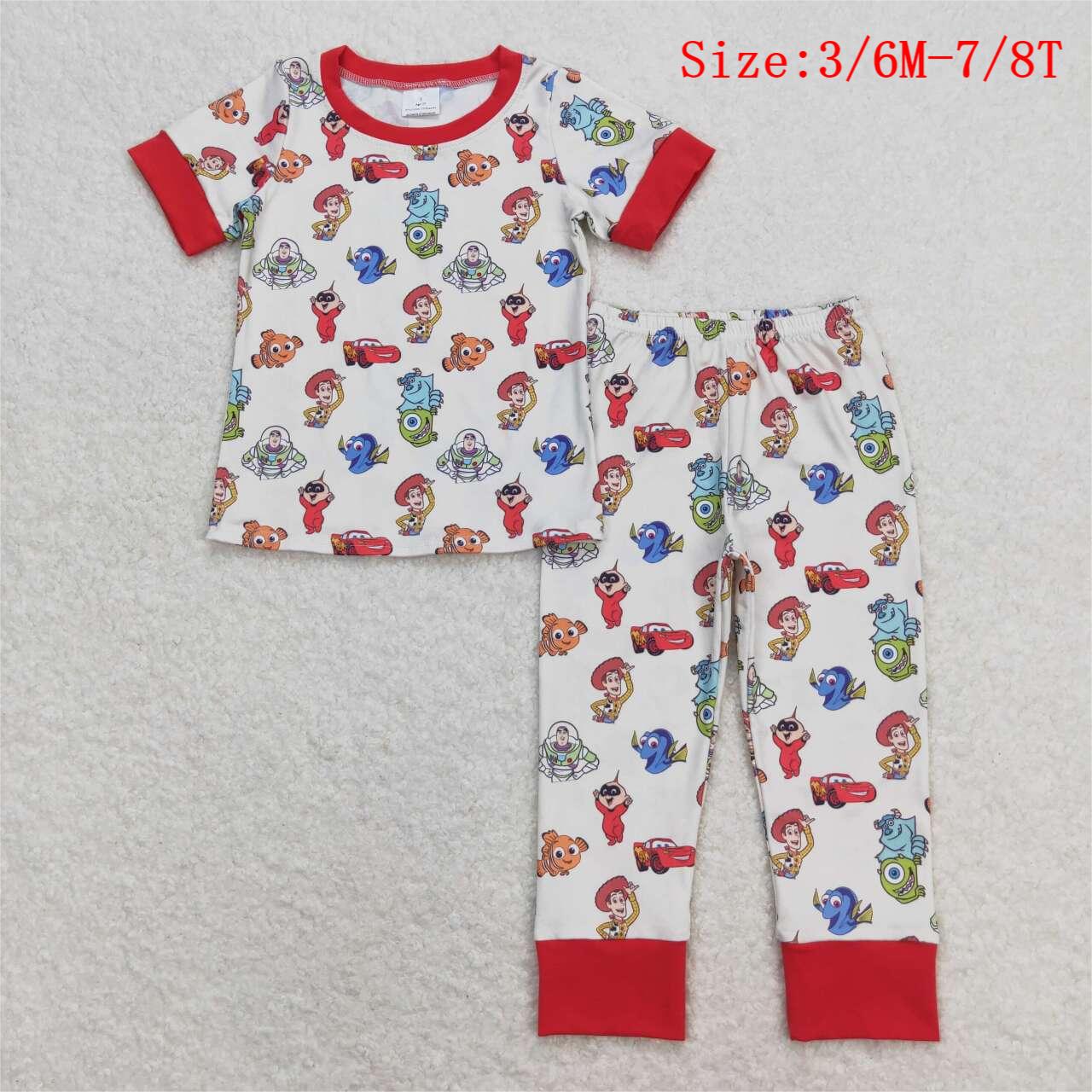 BSPO0322 Cartoon Toys Figure Print Boys Pajamas Clothes Set