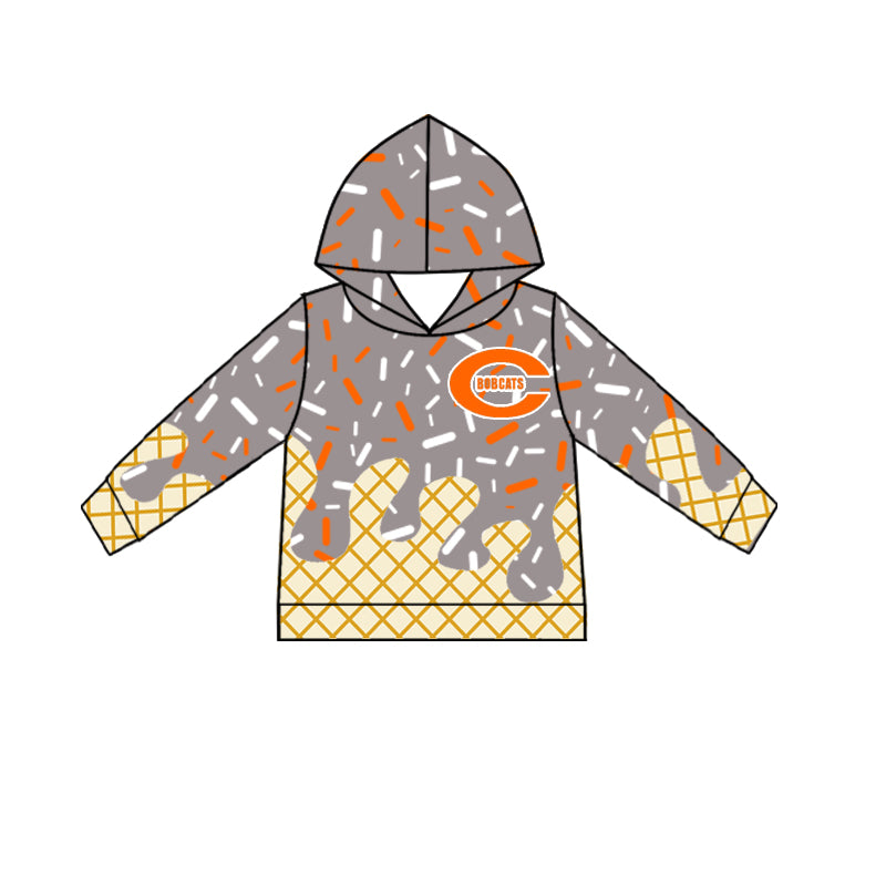 (Custom Design Preorder MOQ 5 Each Item) Team's Celina Bobcats Sprinkles Print Hoodie Top Mom and Me Matching Clothes
