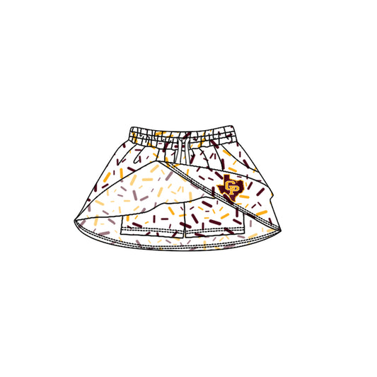 (Custom Design Preorder MOQ 5 Each Item) Team's Collinsville Sprinkles Print Summer Bottom Skirts Shorts Mom and Me Matching Clothes