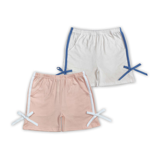 SS0424  Cotton Bows Girls Summer Bottom Shorts Sisters Wear