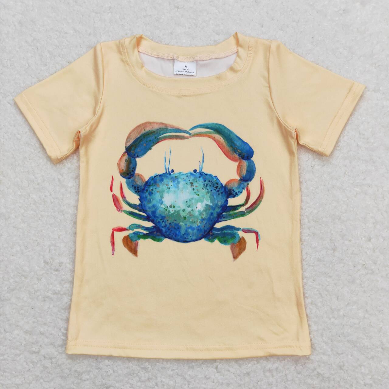 BT0612 Crab Print Boys Summer Tee Shirts Top