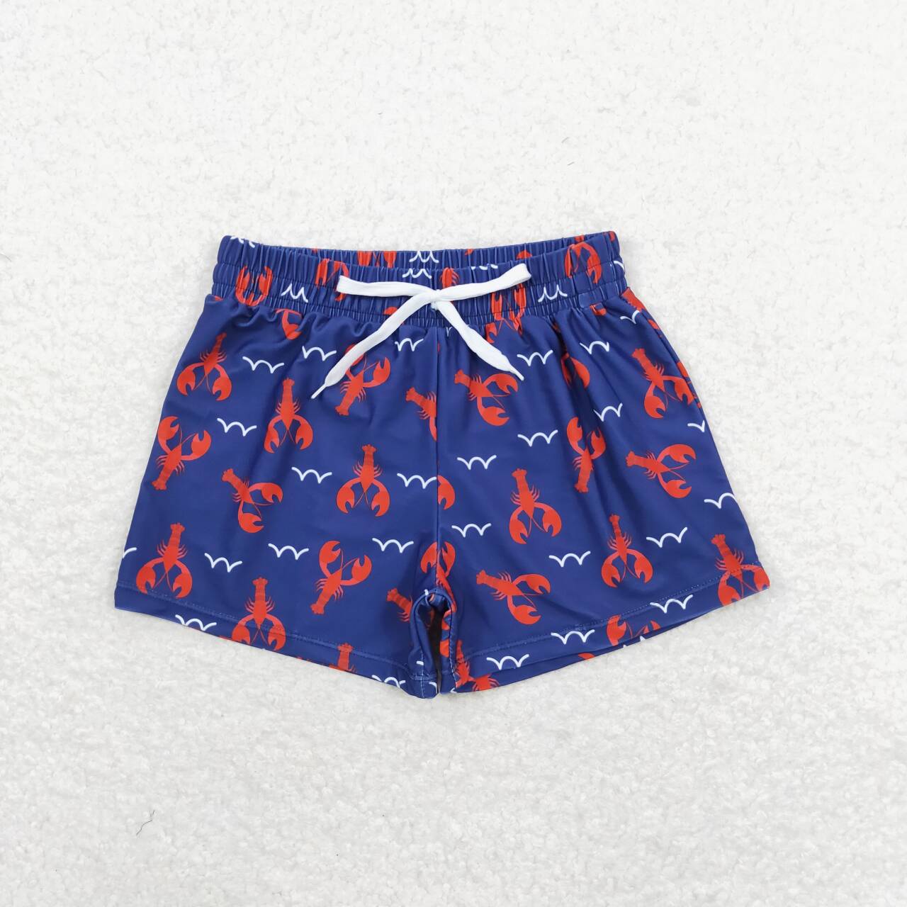S0270 Crayfish Navy Print Boys Swim Trunks