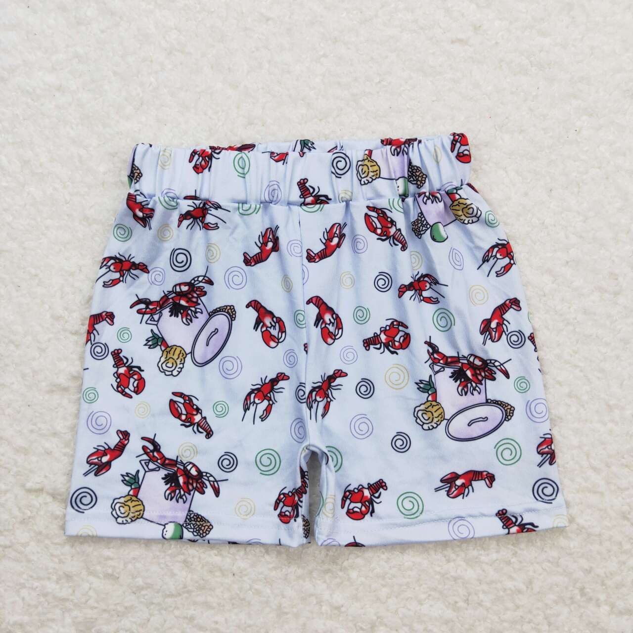 SS0220 Crayfish Corn Print Boys Summer Shorts