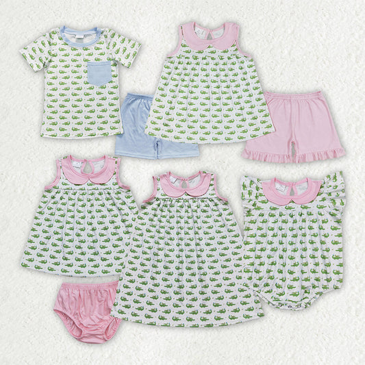 Crocodile Print Sibling Summer Matching Clothes