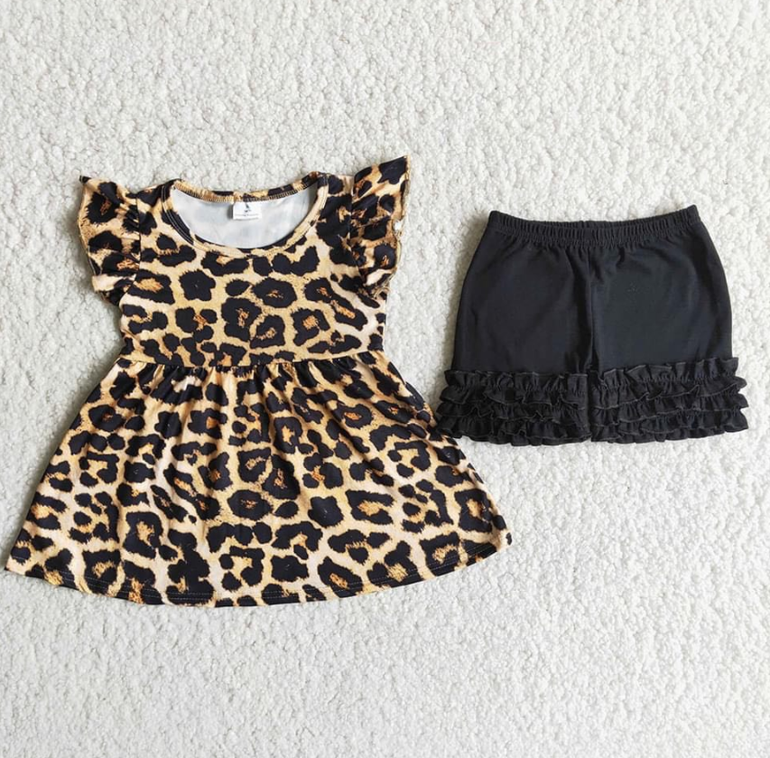 (Promotion)Flutter sleeve ruffles shorts summer outfits D6-12