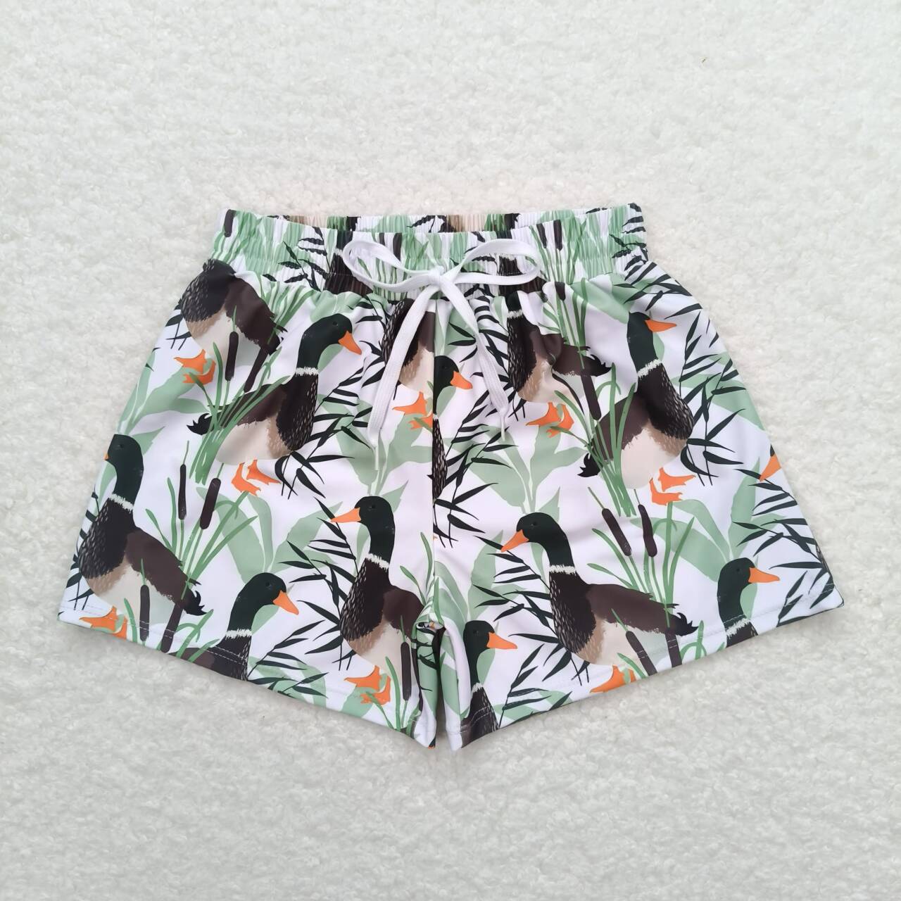 S0267 Duck Print Boys Swim Trunks