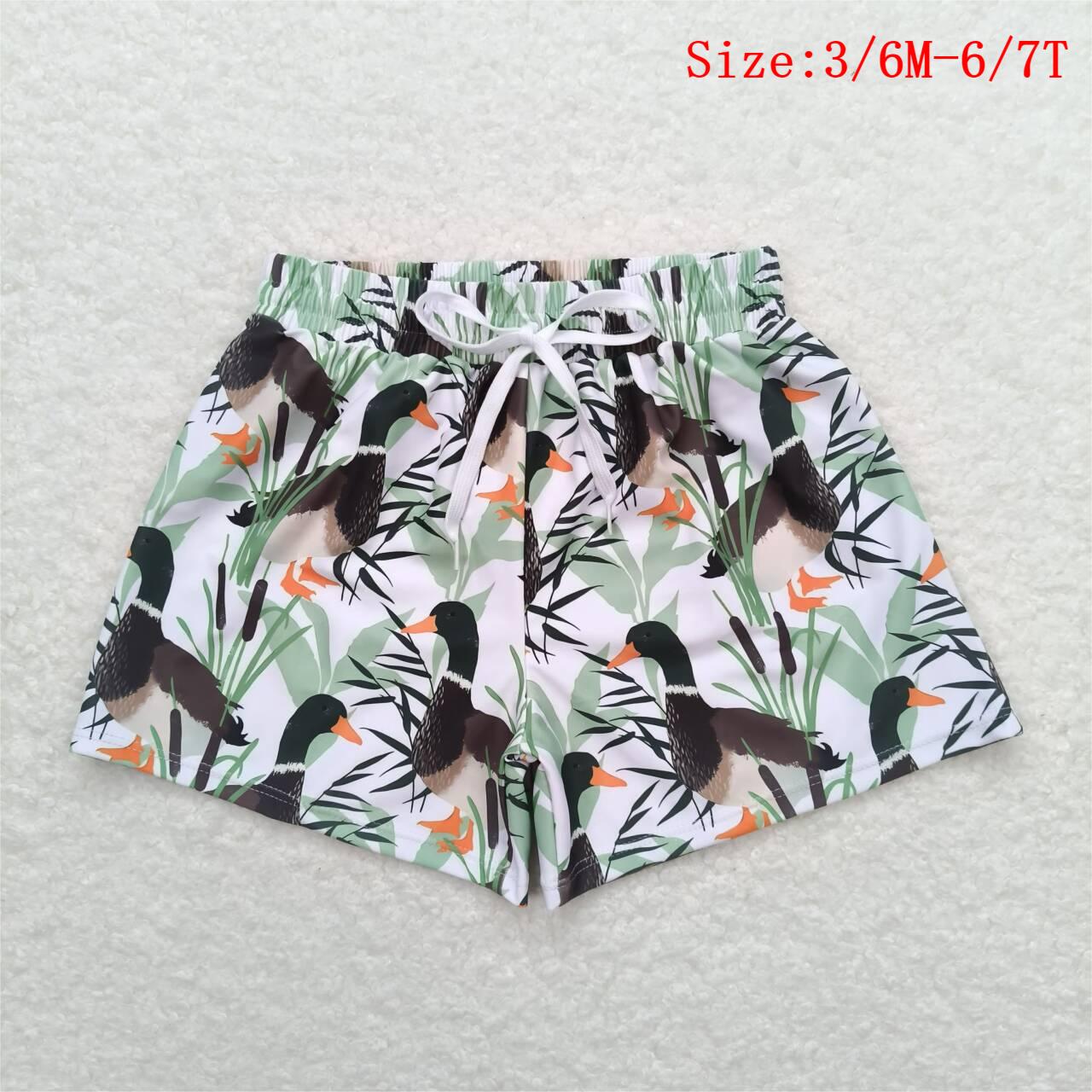 S0267 Duck Print Boys Swim Trunks