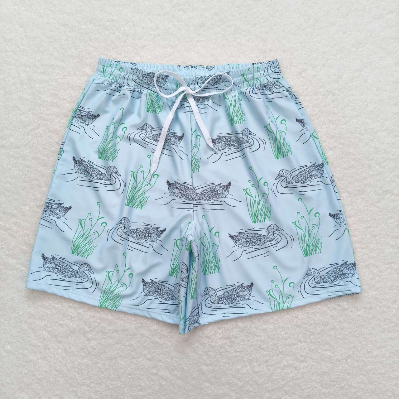 S0359 Adult Duck Print Man Swim Trunks