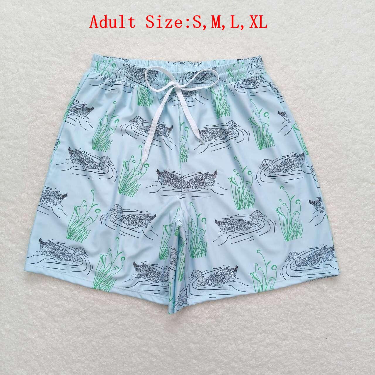 S0359 Adult Duck Print Man Swim Trunks