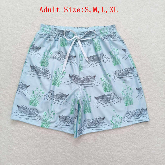 S0359 Adult Duck Print Man Swim Trunks