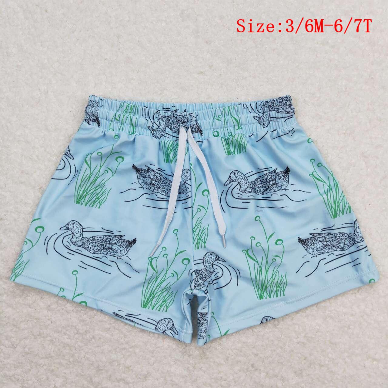 S0361 Duck Print Boys Swim Trunks