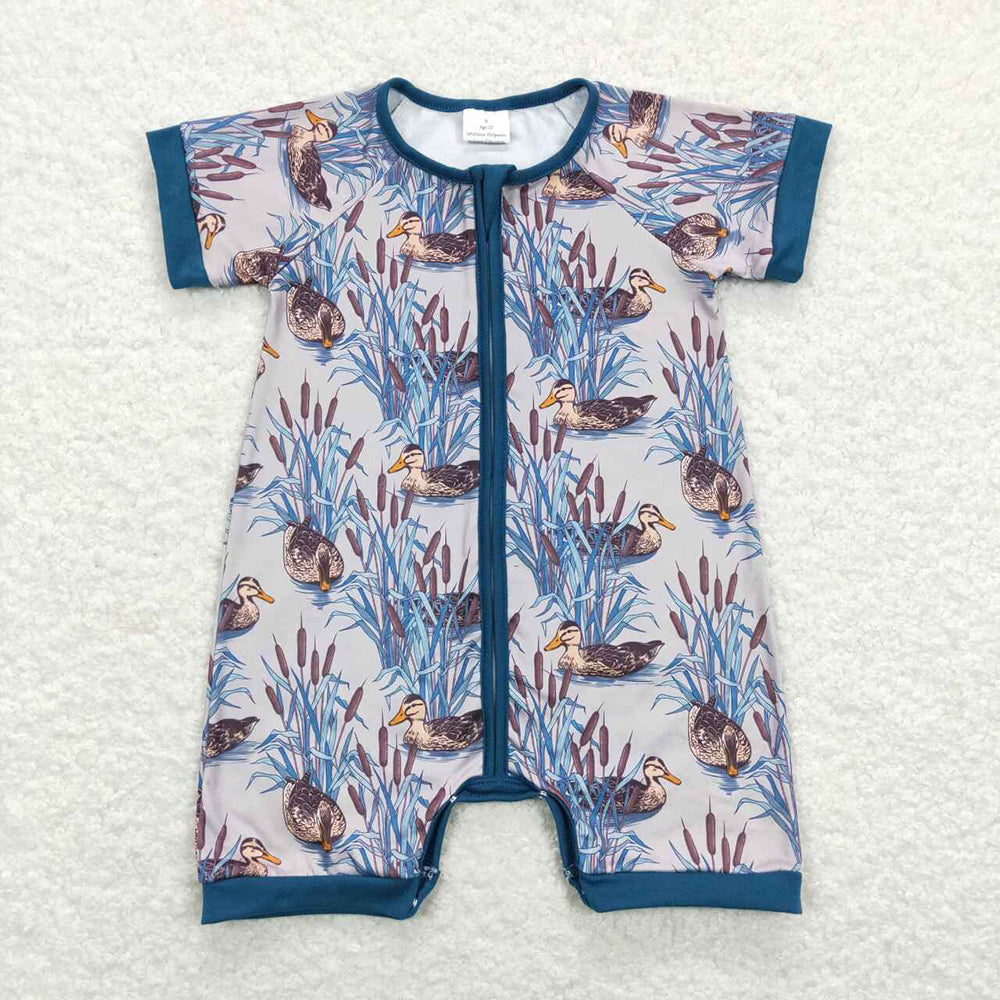 Hunting Design Baby Boys Summer Zipper Sleeper Romper Brothers Wear