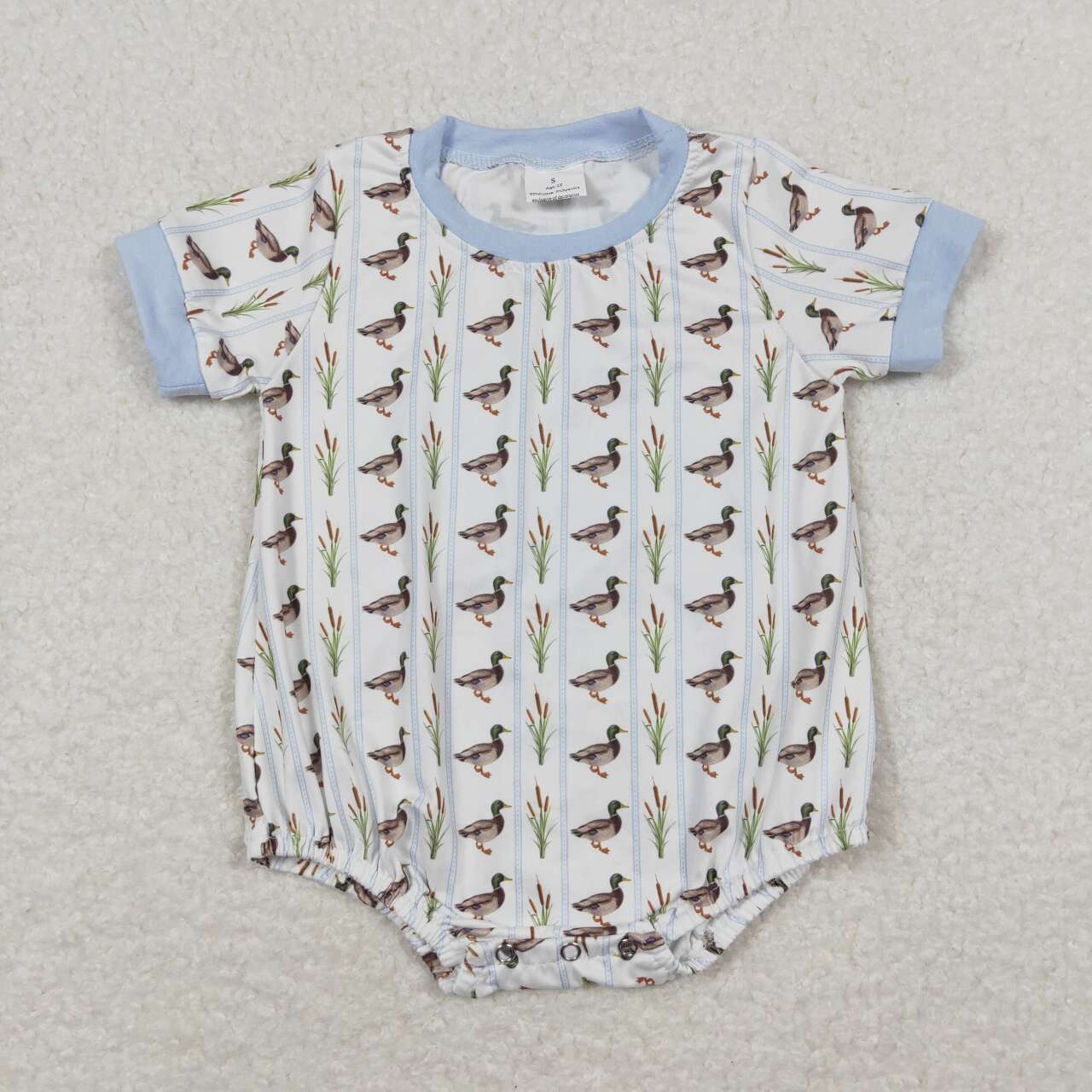 SR1067 Duck Print Baby Boys Summer Romper