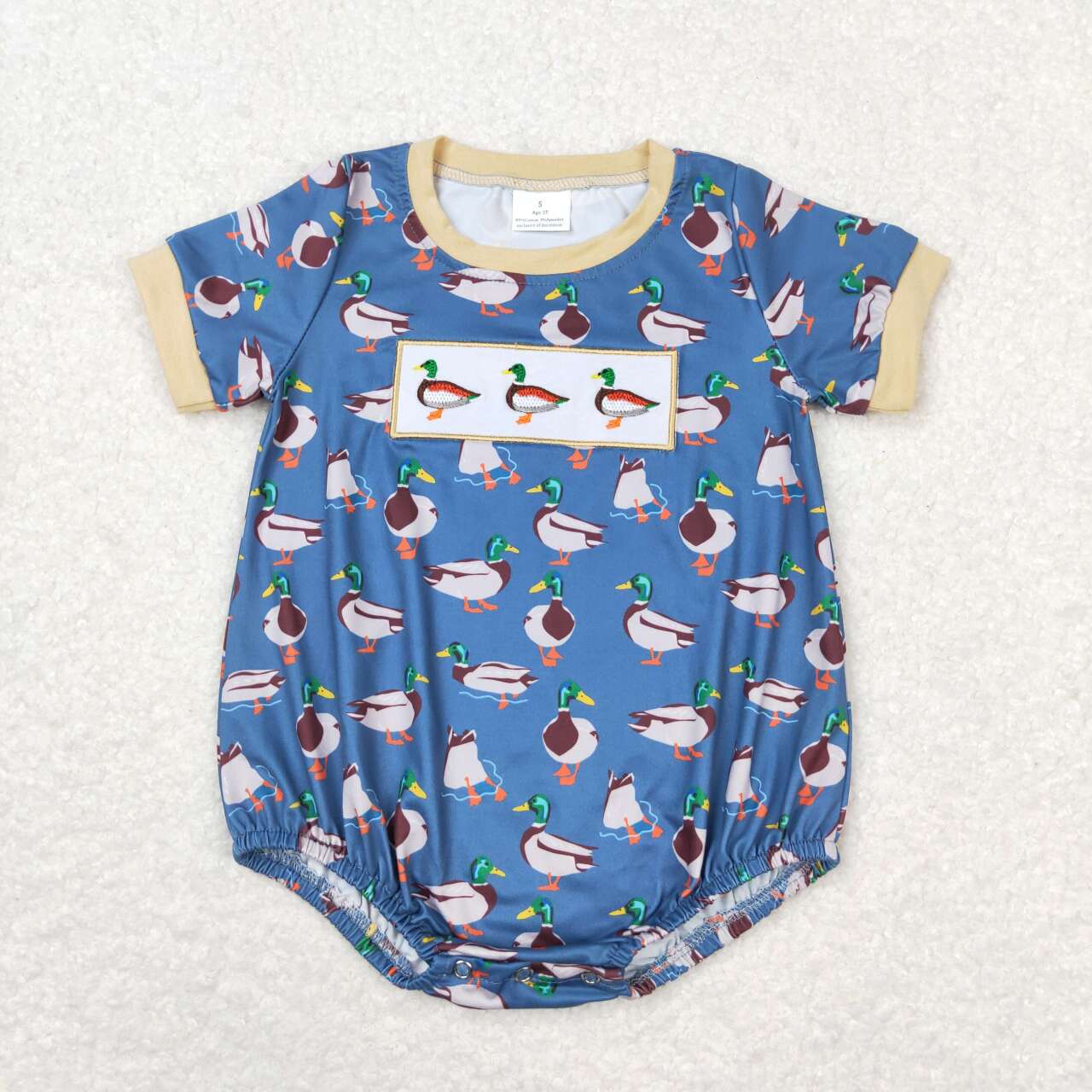 USA-Shop SR1134 Duck Embroidery Baby Boys Summer Romper