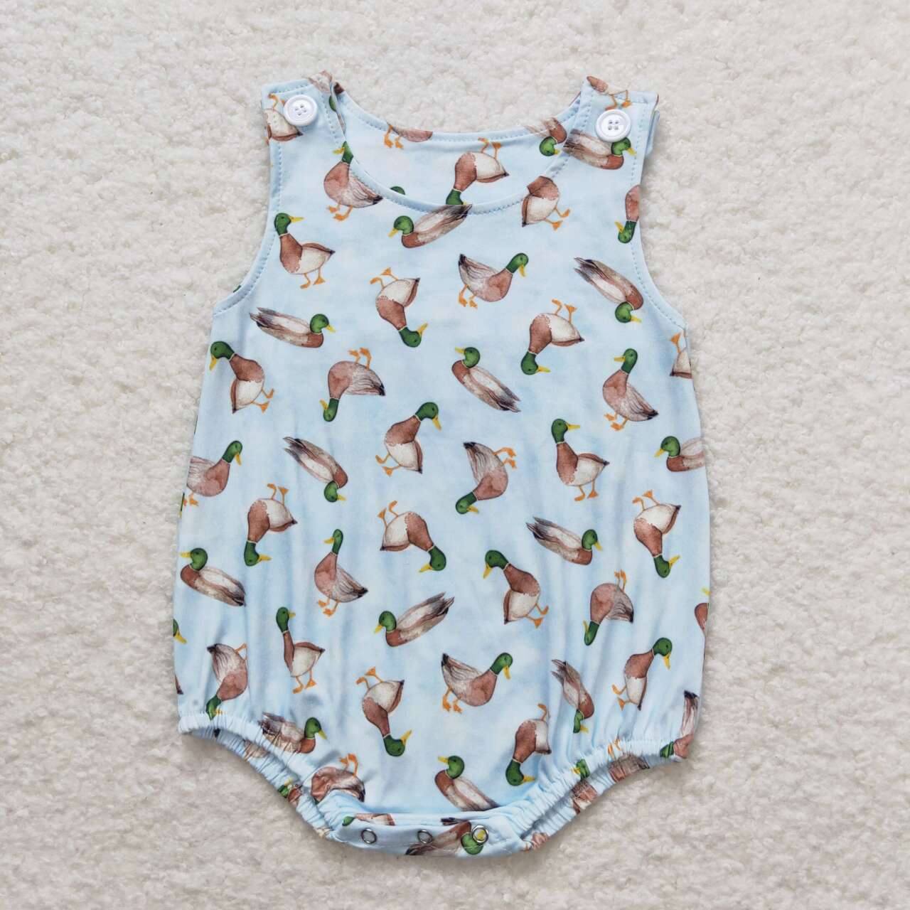 SR1282 Duck Print Baby Boys Summer Romper