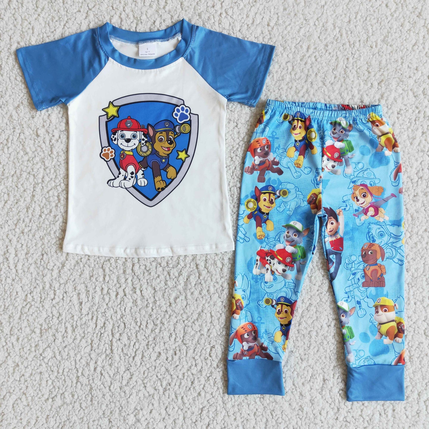 (Promotion) Boy's short sleeve pants cartoon dog outfits E6-11