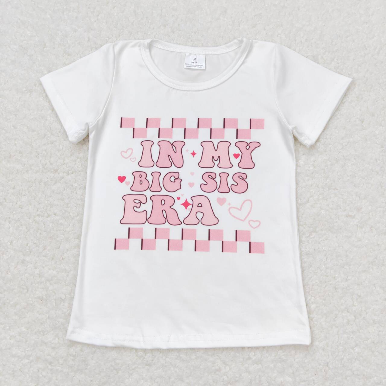 GT0556 In My Big Sister ERA Print Girls Summer Tee Shirts Top