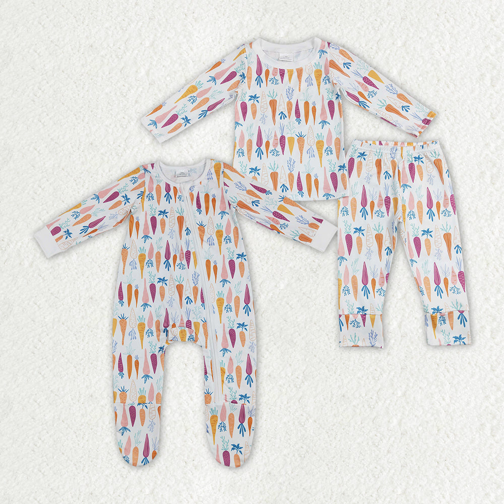 (Promotion)Carrot Print Sibling Easter Matching Clothes